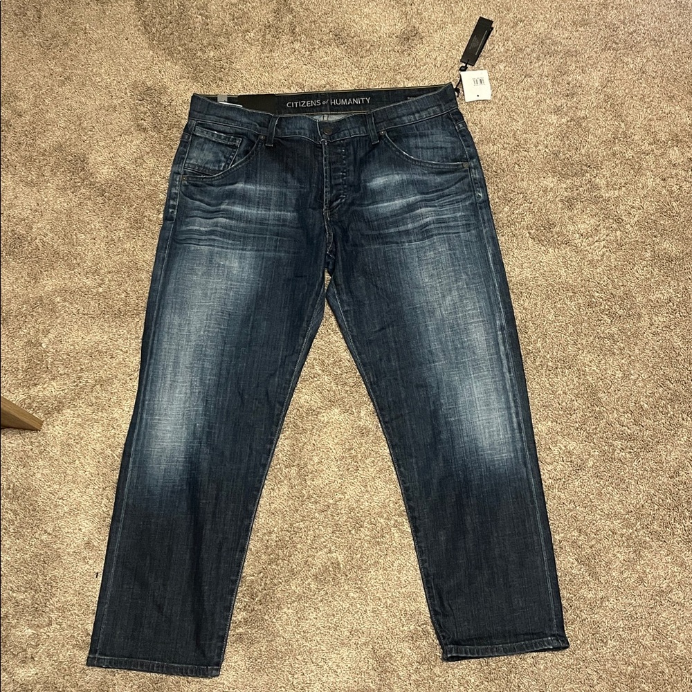 Citizens of Humanity Men's Dark Blue Straight Jeans